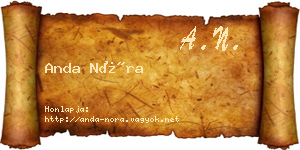 Anda Nóra névjegykártya