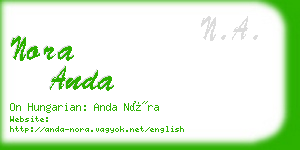 nora anda business card